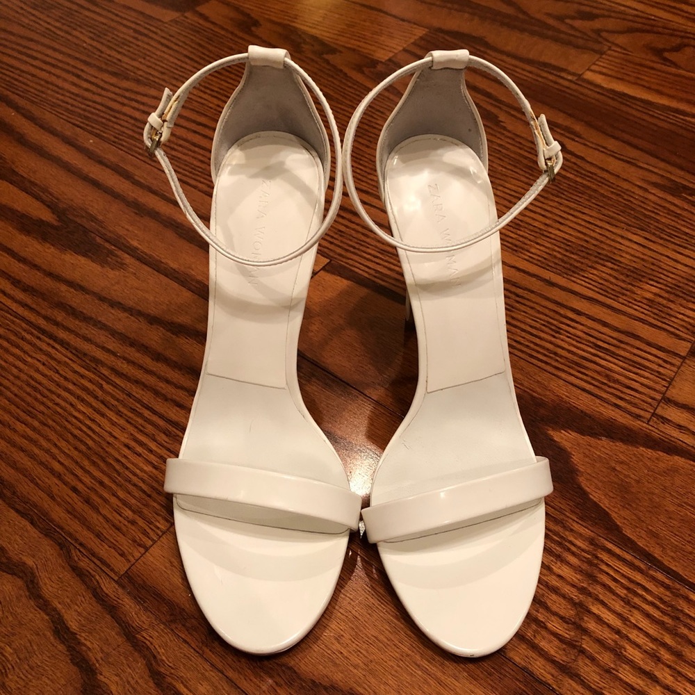 Zara White Strappy Heel